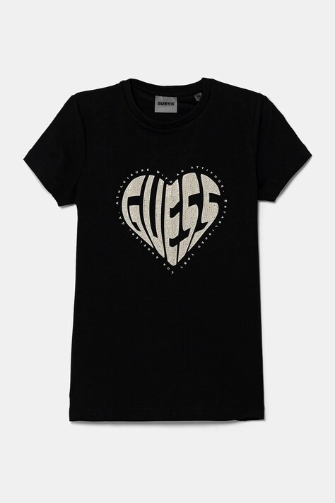 Guess tricou copii culoarea negru, J5RI46 J1314
