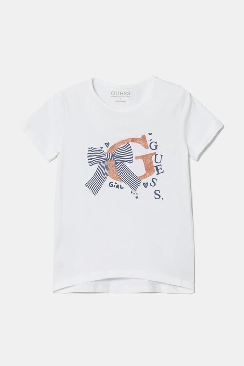 Παιδικό μπλουζάκι Guess χρώμα: άσπρο, K5RI05 K6YW4