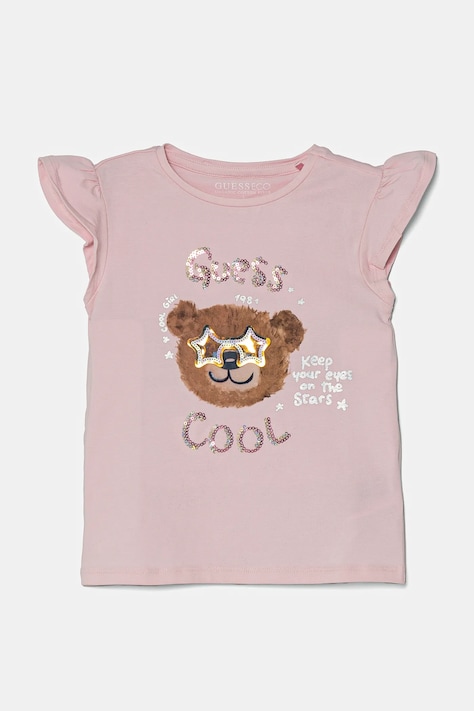 Guess maglietta per bambini colore rosa K5RI18 K6YW4