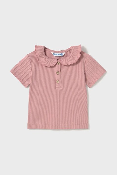 Mayoral tricou copii culoarea roz, cu guler, 1104