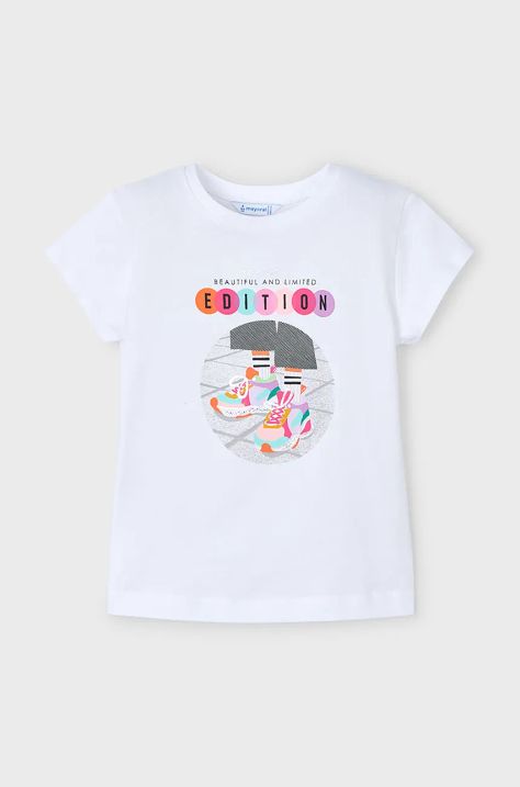 Mayoral t-shirt in cotone per bambini colore bianco 3014