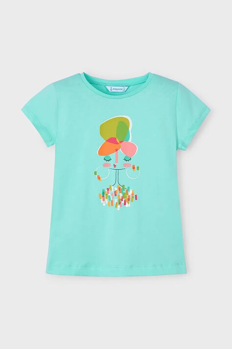 Dječja pamučna majica kratkih rukava Mayoral boja: tirkizna, 3014