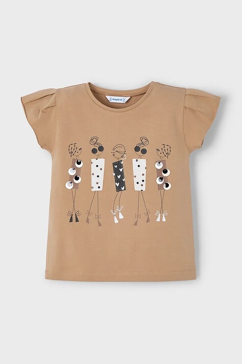 Dětské tričko Mayoral hnědá barva, 3015
