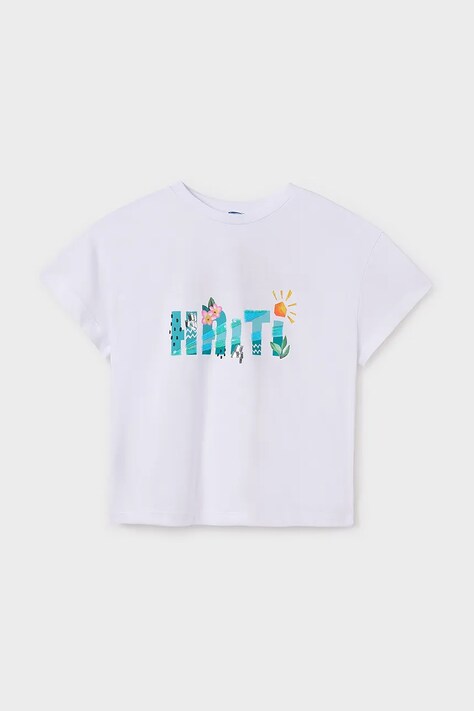 Dětské bavlněné tričko Mayoral tyrkysová barva, 6030