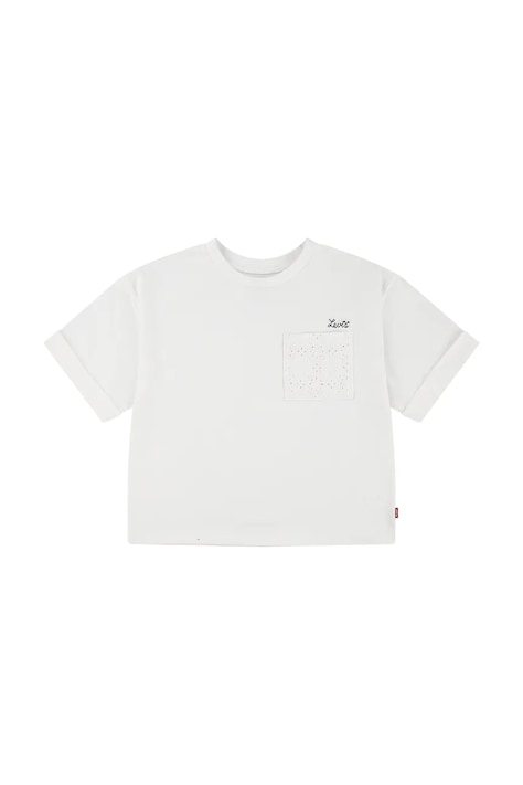 Levi's tricou copii ROLL CUFF MEET AND GREET T culoarea alb, 4EM166