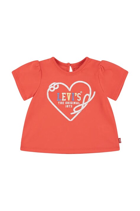 Kojenecké tričko Levi's HEART SS PUFF SLEEVE SLV TEE červená barva, 1EM402