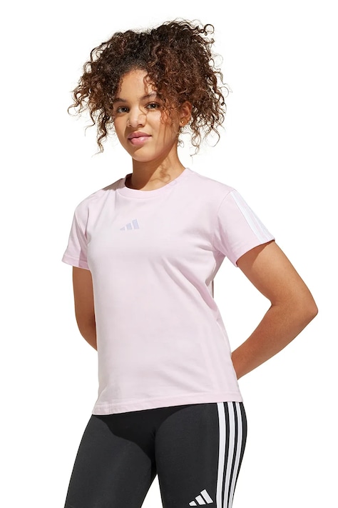 adidas t-shirt bawełniany dziecięcy kolor różowy JF3678