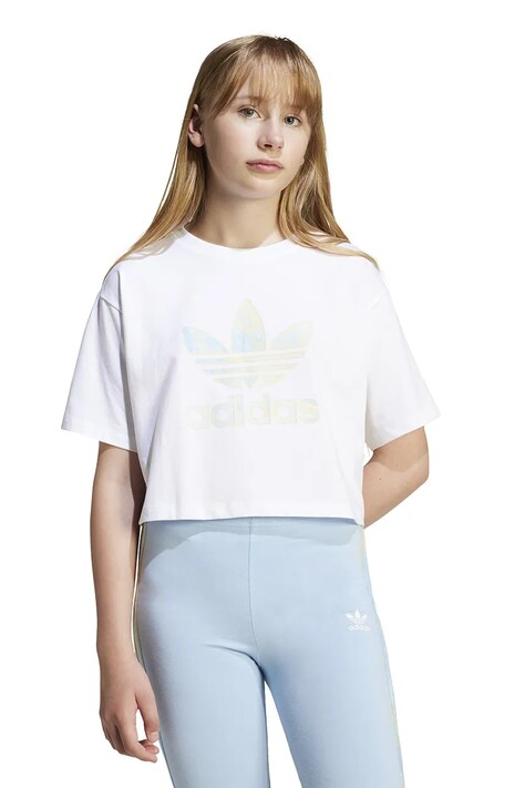 adidas Originals tricou de bumbac pentru copii culoarea alb, JD2947