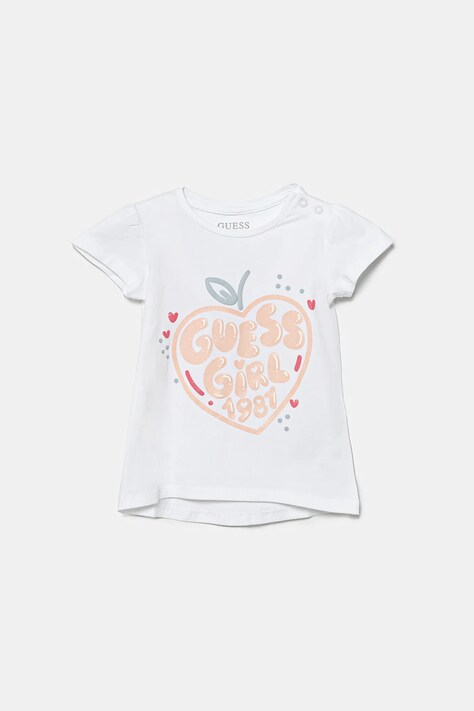 Guess tricou din bumbac pentru bebelusi culoarea alb, A5GI01 K6YW4
