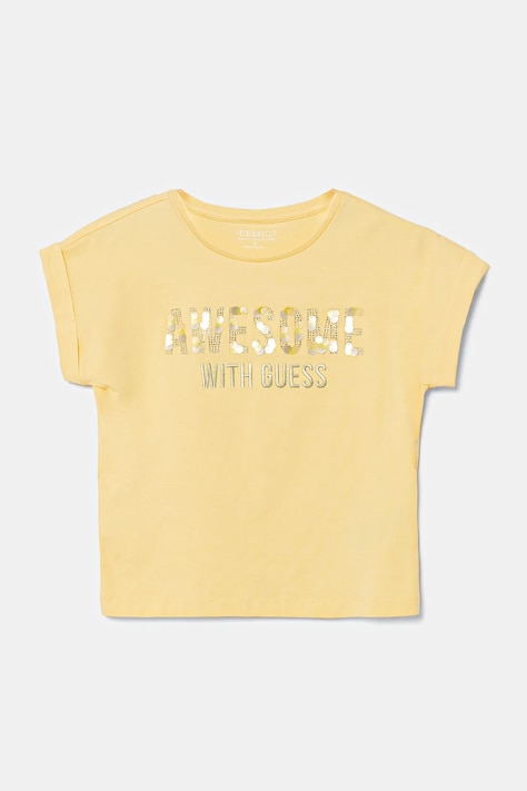 Guess tricou copii culoarea galben, J5GI09 K6YW4