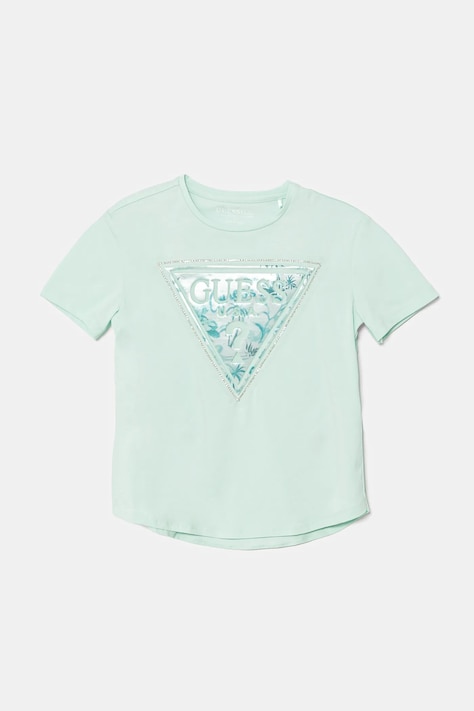 Guess t-shirt dziecięcy kolor turkusowy J5GI15 K6YW4