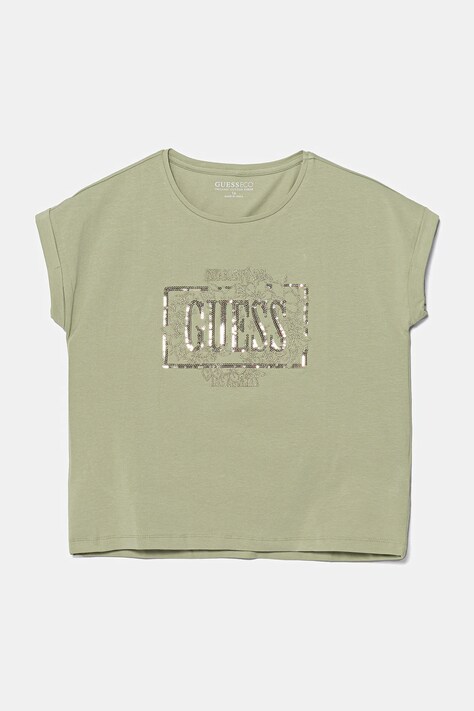 Guess tricou copii culoarea verde, J5GI18 K6YW4