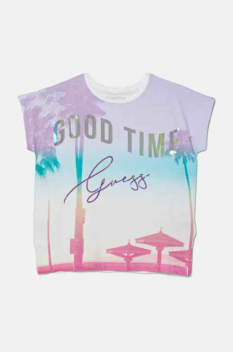 Guess t-shirt dziecięcy kolor multicolor J5GI33 K6YW4