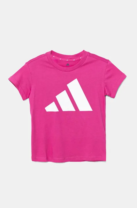 adidas t-shirt bawełniany dziecięcy kolor różowy JE1386