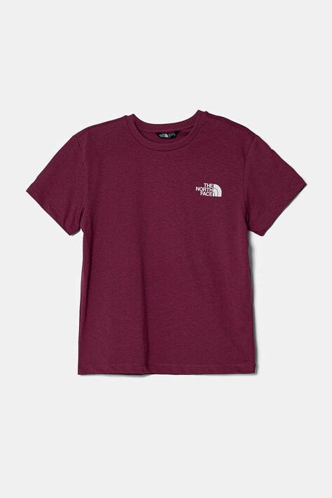 The North Face tricou de bumbac pentru copii BOX NSE S/S RELAXED TEE culoarea roz, NF0A8CJB6EO1