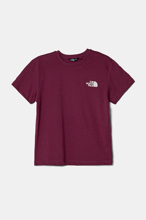 Детска памучна тениска The North Face BOX NSE S/S RELAXED TEE в розово NF0A8CJB6EO1