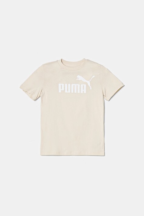 Dětské tričko Puma ESS No. 1 Logo Tee béžová barva, 684892