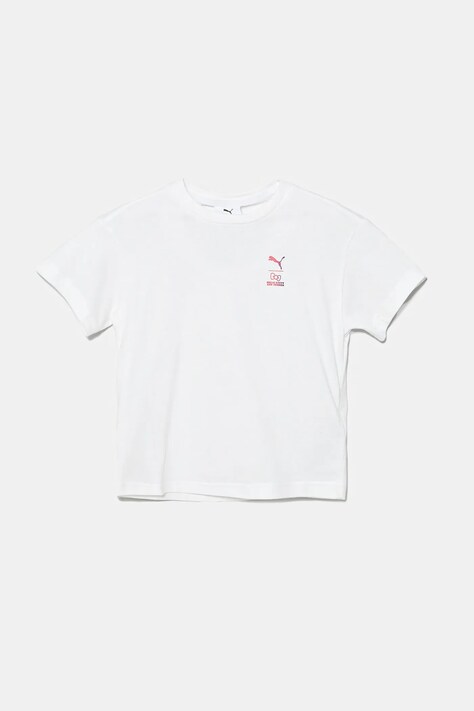 Puma tricou de bumbac pentru copii HELLO KITTY & FRIENDS Relaxed Graphic Tee culoarea alb, 630062