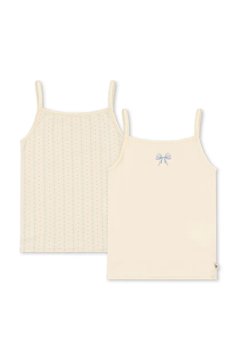 Konges Sløjd top bambino/a BASIC 2 PACK STRAP TOP GOTS pacco da 2 colore beige KS102256