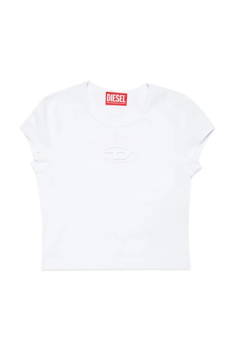 Otroška bombažna kratka majica Diesel TANGIE T-SHIRT bela barva, J01830