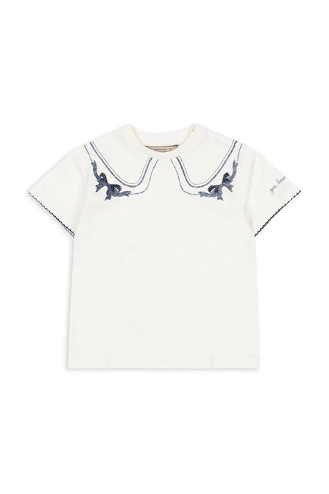 Konges Sløjd tricou din amestec de in pentru copii ERA TEE OCS culoarea alb, KS103194