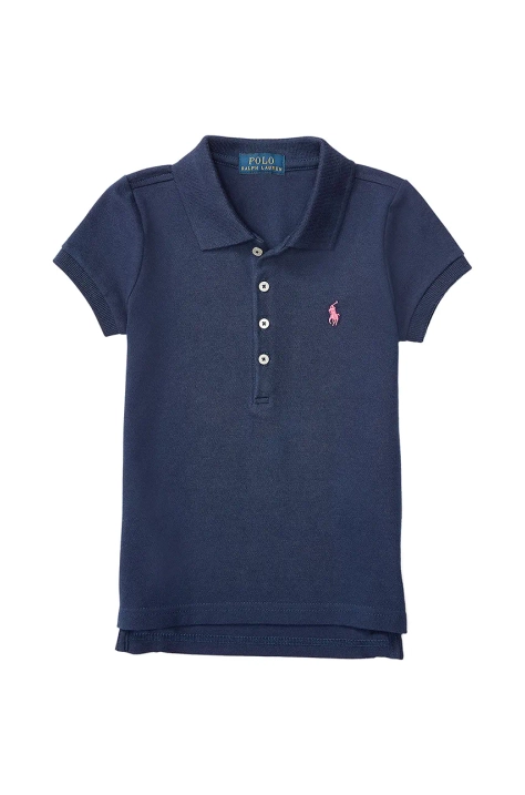 Otroški bombažen polo Polo Ralph Lauren mornarsko modra barva, 312573242008