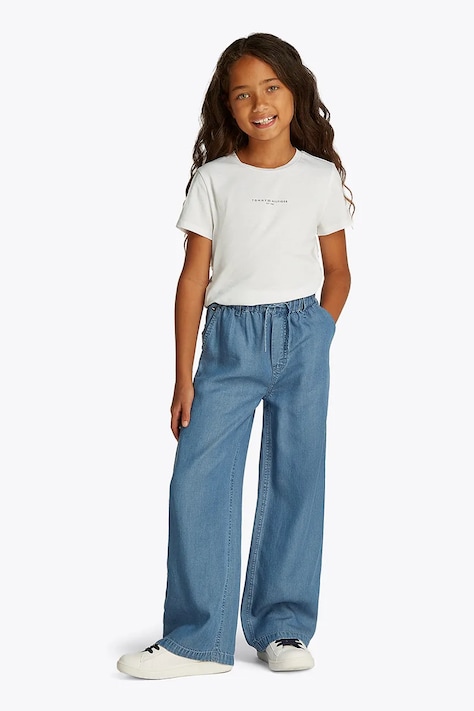 Dětské bavlněné tričko Tommy Hilfiger bílá barva, KG0KG08527