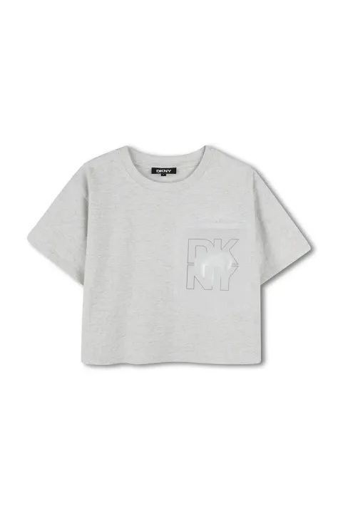 Dkny maglietta in cotone per bambini colore grigio D62312