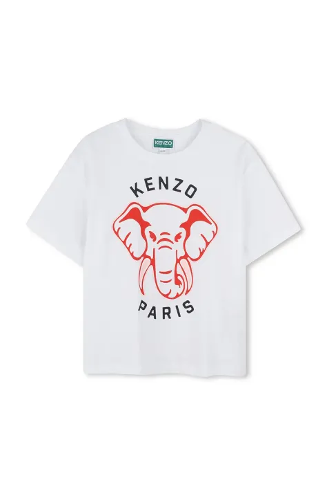 Дитяча бавовняна футболка Kenzo Kids колір білий K61055