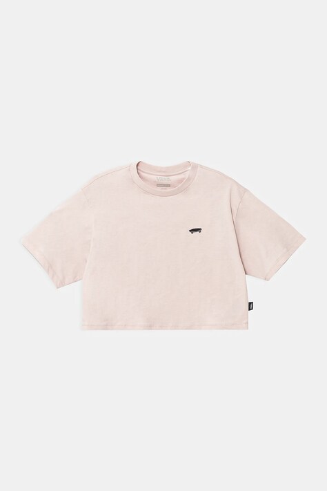 Vans tricou de bumbac pentru copii SALTON RELAX CROP culoarea roz, VN000P5RO3N1