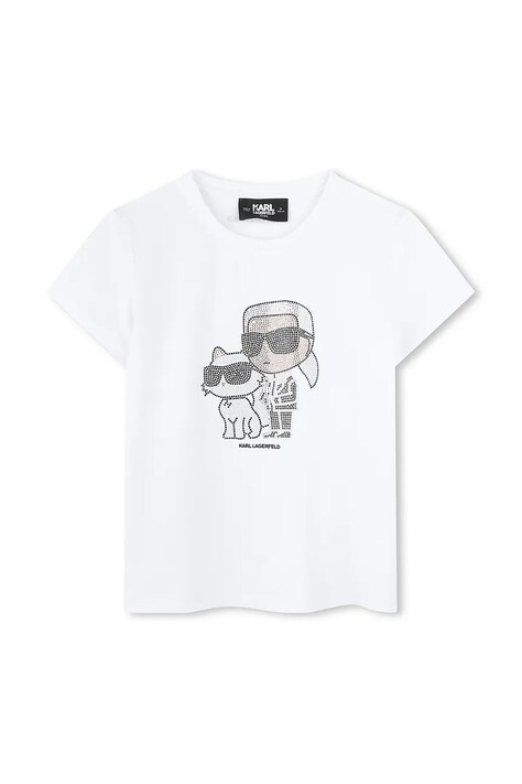 Karl Lagerfeld tricou copii culoarea alb, Z30489