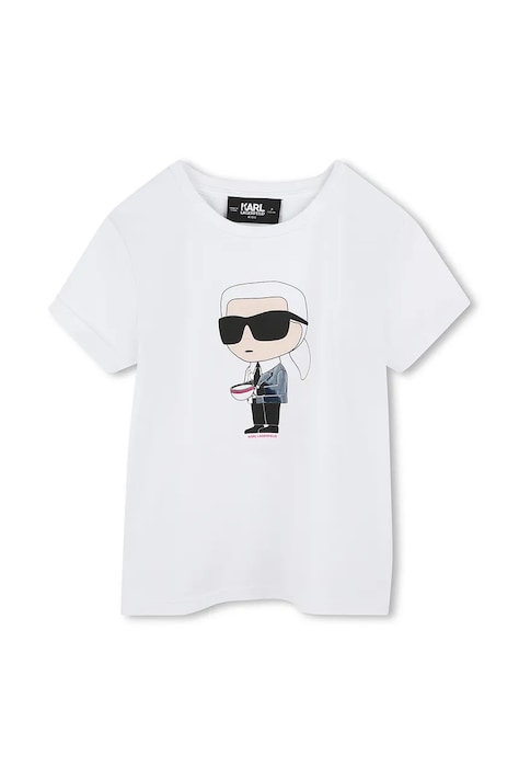 Karl Lagerfeld tricou de bumbac pentru copii culoarea alb, Z30491