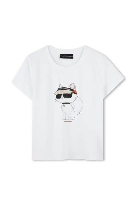 Karl Lagerfeld t-shirt bawełniany dziecięcy kolor biały Z30492