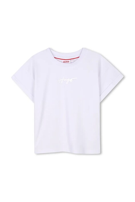 HUGO maglietta in cotone per bambini colore bianco G00389