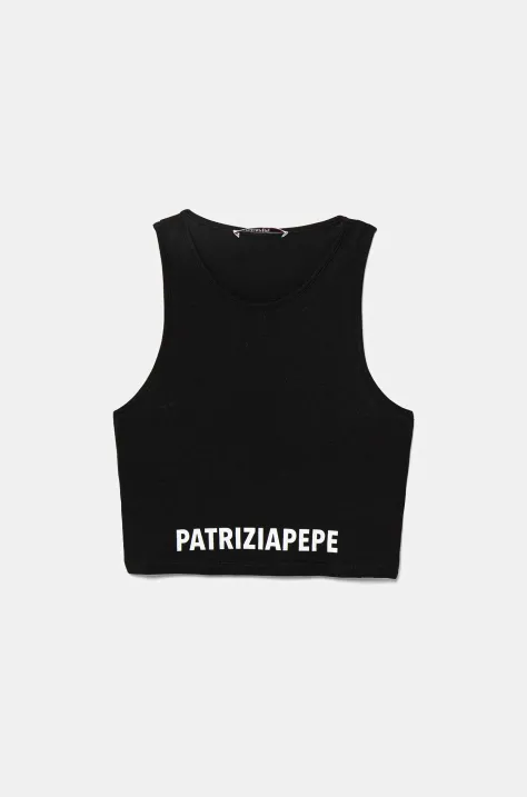 Patrizia Pepe top copii K103 culoarea negru, 7M0808