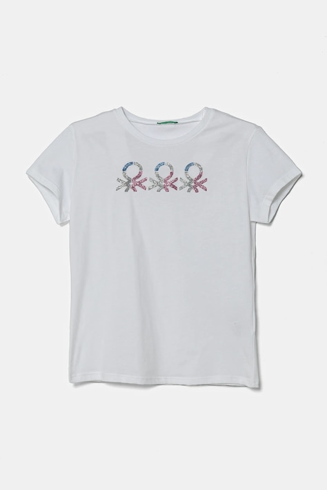 United Colors of Benetton t-shirt bawełniany dziecięcy kolor biały 3I1XC10MZ