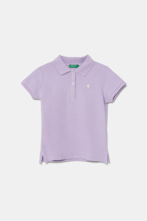 Παιδικό πουκάμισο πόλο United Colors of Benetton χρώμα: μοβ, 3WG9G300A