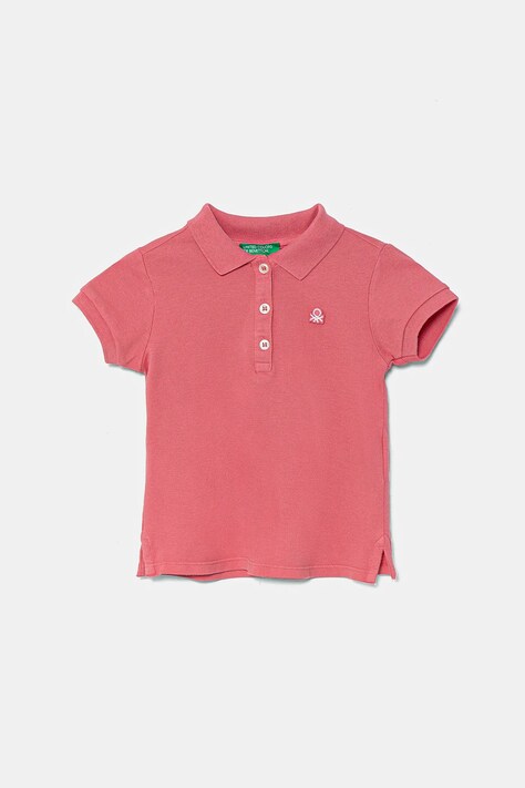 United Colors of Benetton gyerek póló rózsaszín, galléros, 3WG9G300A