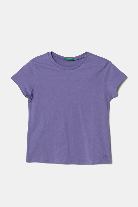 Παιδικό βαμβακερό μπλουζάκι United Colors of Benetton χρώμα: μοβ, 3I1XC109V