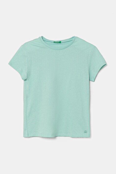 Παιδικό βαμβακερό μπλουζάκι United Colors of Benetton χρώμα: τιρκουάζ, 3I1XC109V