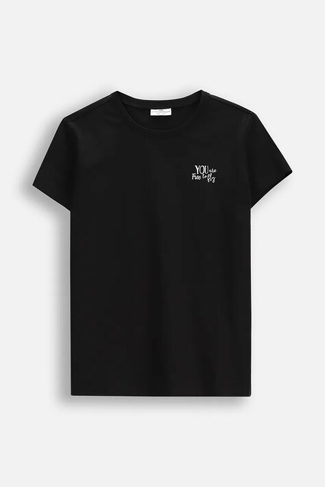 Coccodrillo t-shirt dziecięcy kolor czarny EVERYDAY GIRL