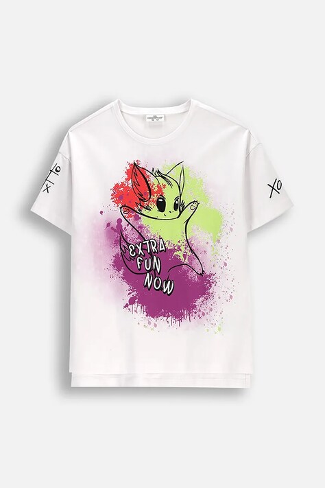 Coccodrillo tricou copii culoarea alb, REBEL GIRL JUNIOR