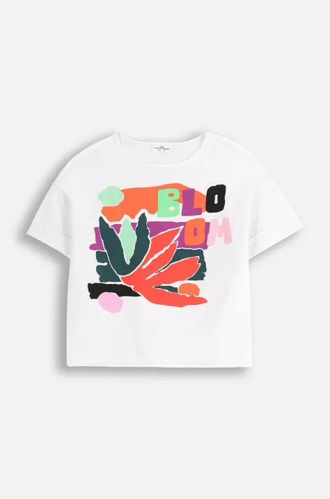 Coccodrillo t-shirt dziecięcy kolor biały MAXITROPIC GIRL JUNIOR