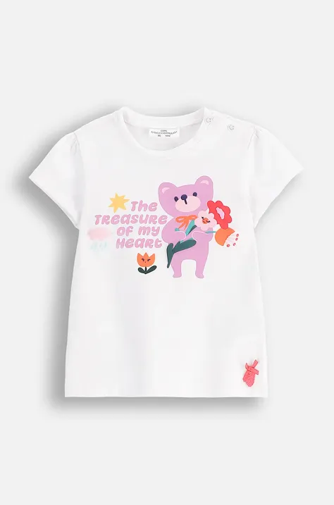 Coccodrillo t-shirt dziecięcy kolor biały MAXITROPIC GIRL NEWBORN