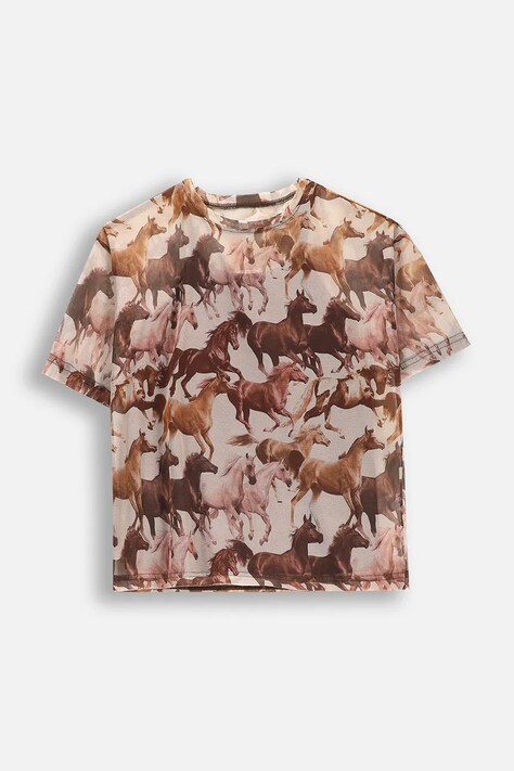 Coccodrillo tricou copii culoarea bej, NOSTALGIC MEADOW GIRL JUNIOR