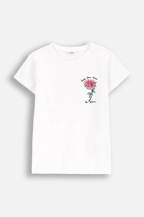 Детская футболка Coccodrillo цвет белый EVERYDAY GIRL