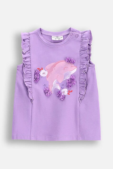 Coccodrillo t-shirt colore violetto HOLIDAY SPLASH GIRL NEWBORN