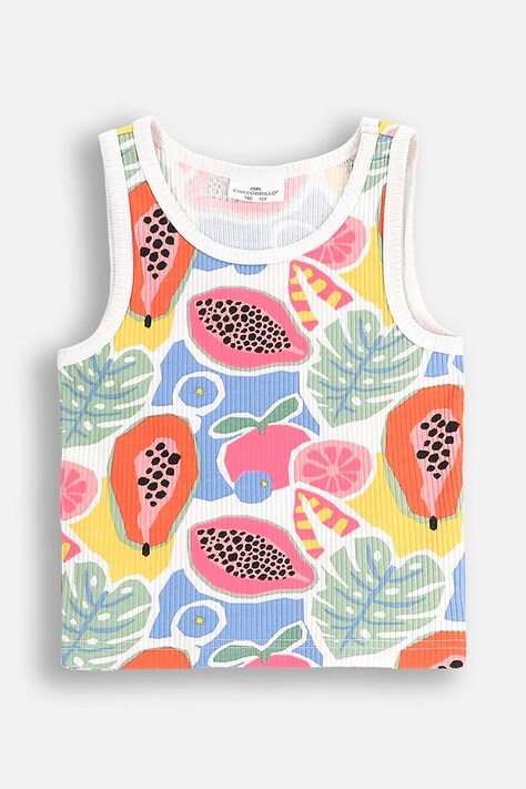 Coccodrillo tricou copii culoarea alb, TROPICAL STORY GIRL JUNIOR