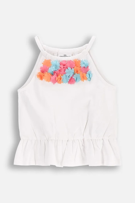Coccodrillo t-shirt kolor biały FLOWER PARADISE GIRL KIDS