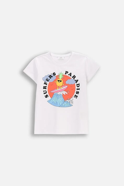 Тениска Coccodrillo в бяло EVERYDAY GIRL